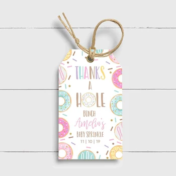 

Donut Baby Shower Favour Tag Donut Thank you tag Donut Thanks A hole Bunch Tag