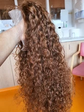De color marrón rizado pelucas delanteras de encaje 200% 13x4 frente de encaje pelucas de cabello humano para las mujeres Remy brasileño pelucas de cabello humano Preplucked