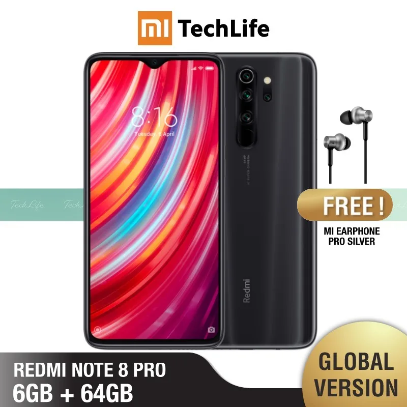 Global Version Xiaomi Redmi Note 8 Pro 64GB ROM 6GB RAM (Brand New / Sealed) note 8 pro, note8pro, note8 Smartphone Mobile