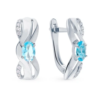 

Silver earrings with crystals and cubic zirconia sunlight sample 925