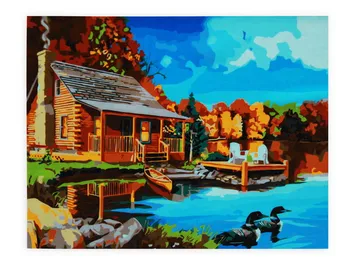 

Painting by numbers on canvas 40x50 cm "house by the Lake" Red Cat e328