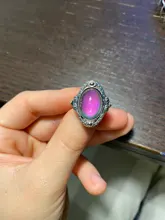Vintage Color Retro cambio anillo Oval emoción sentimiento cambiante anillo de Control de temperatura de Color anillos para las mujeres