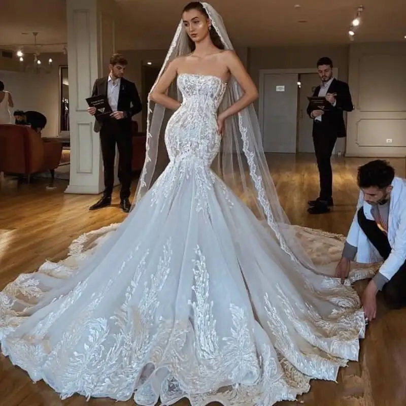 Custom Made 2019 Dubai Bridal Gown Mermaid vestido de noiva Off Shoulder Bridal Dress Lebanon Wedding Gowns robe de mariee