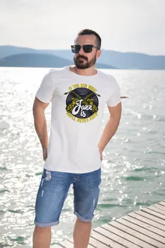 

Angemiel Wear Saxophone Jazz Cotton White Men 'S T-Shirt