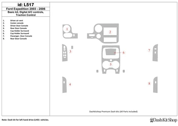 

Interior trim for Ford Expedition 2003-2006. Set L517.