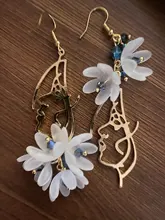 Long-Earrings Flower-Petals Tassel-Asymmetric Birthday-Gift Super-Fairy Creative KPOP