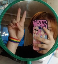 Ins-Pulseras tejidas con arcoíris para hombres y mujeres, pulseras LGBT para homosexuales, bisexuales, tejidas, trenzadas, orgullo, joyería de amistad