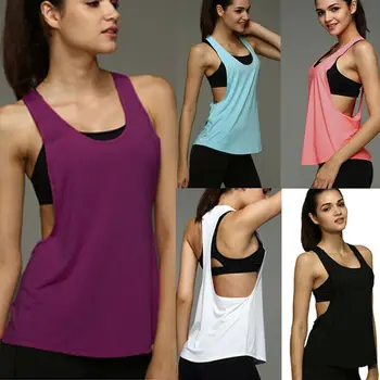 

Female Yoga Vest Sleeveless Backless Sport Shirt Women Running Gym Shirt Women Sport Jerseys Fitness Yoga Shirt Tank Top(no bra