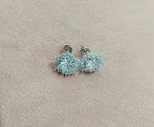 S925 de Color plata Simple ronda Bling CZ piedra de circón pendientes joyería de moda coreana pendientes para las mujeres chica