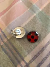 Pendientes de mariquita con Clip para las orejas, aretes de mariquita para Cosplay y mujer, aretes de lunares para chicas, regalos de fiesta, joyas de Anime 2020