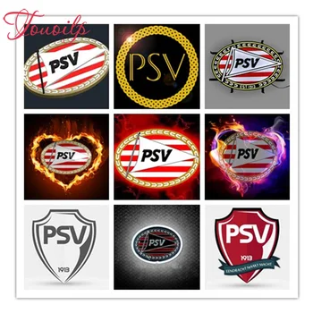 

TOUOILP Diamond Embroidered Full Square&Round Drill football psv logo 5d Diamond Painting Cross Stitch Soccer Decorations Kids