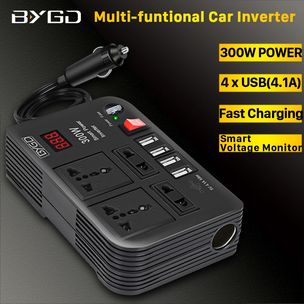 Bygd Car Inverter 12v 220v Modified To Pure Sine Wave Volt Europe Power