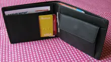 Billetera de cuero genuino para hombre, monedero con Clip RFID, tarjetero de bloqueo, billetera negra