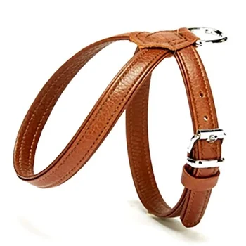 

Adjustable Flotter Real Leather Handmade Small Breed Dog Harness S-1,5x30-35cm Brown for Small Medium Large Chest Strap