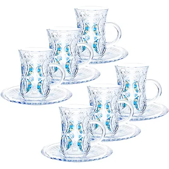 

Set of d/tea glass 12pr Loraine with turquoise 27090