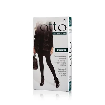 

Cotton tights Atto cotton Women's 300den Black 5 size