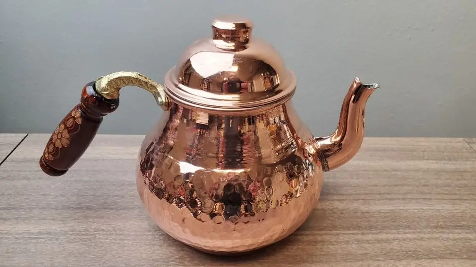 

Turkish copper teapot handmade set forged teapot tea kettle traditional BEST OFFER