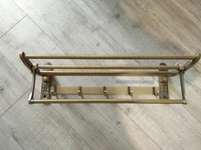 Towel-Rack Hooks Bathroom-Accessories Foldable Antique Aluminum Brass with Active