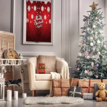 

Tapestry Snowflakes Pattern on Snowy Night Background New Year Eve Theme Decorating Art Printed