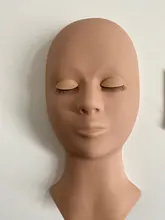 Cabeza de Maniquí de entrenamiento, extensión de pestañas postizas, modelo de cabeza de práctica, reemplazo de silicona, párpados extraíbles, herramientas de maquillaje