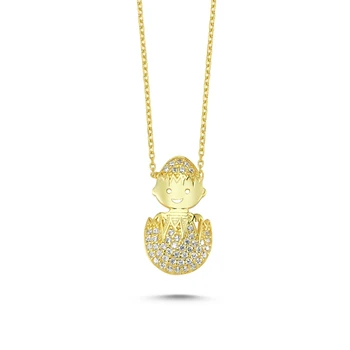 

Merve Gümüş'ten 925 Sterling Zircon Gemstone Egg & Baby Necklace