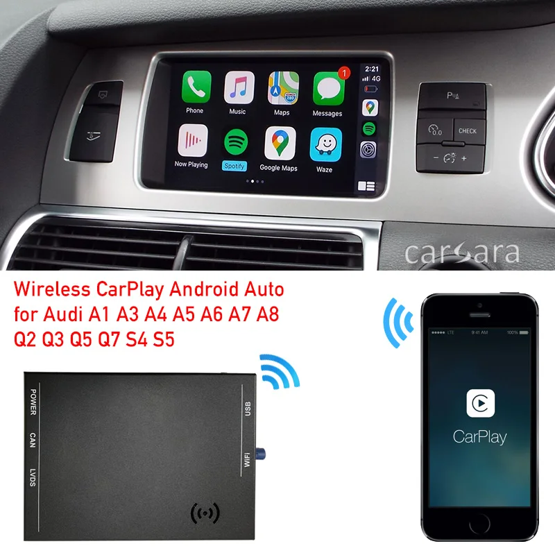 ForAudiA6C6Q7faceliftwirelessapplecarplayWiFiinterfacemirror