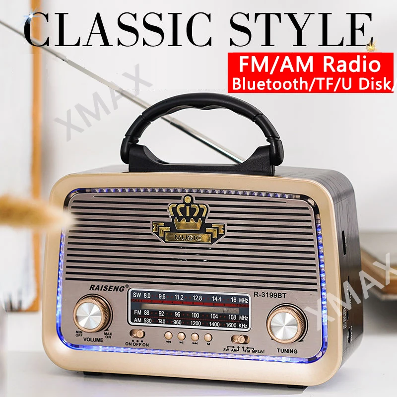 Vintage-AM-FM-SW-Radio-with-Light-Home-Radio-Portable-Wireless ...