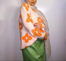 Suéteres de moda para mujer, jerséis de flores para invierno