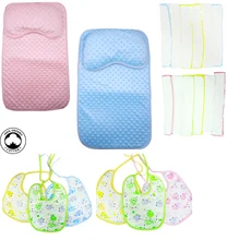 Пеленки для новорожденных мальчиков и девочек 3-6-9, пеленки, нагрудники, детские носовые платки синего и розового цветов на выбор