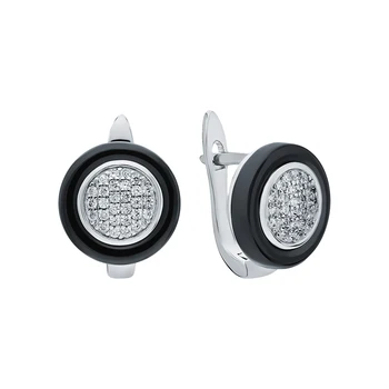 

Silver earrings with ceramics and cubic zirconia sunlight sample 925