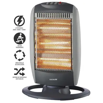 

Halogen stove 3 temperature settings and swing.
