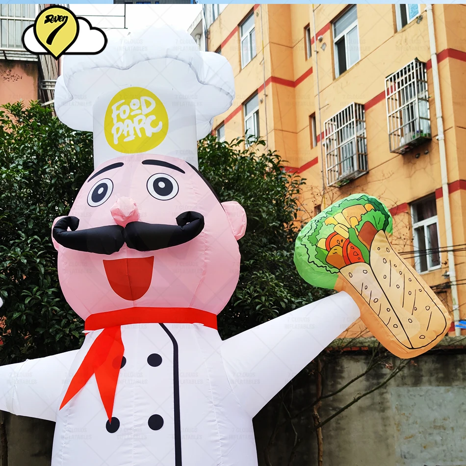 Inflatable Advertising Restaurant Chef Man Sandwish Shaurma Fast-Food Shop Balloon Air Dancers Tacos Traditional Mexican Burrito 6