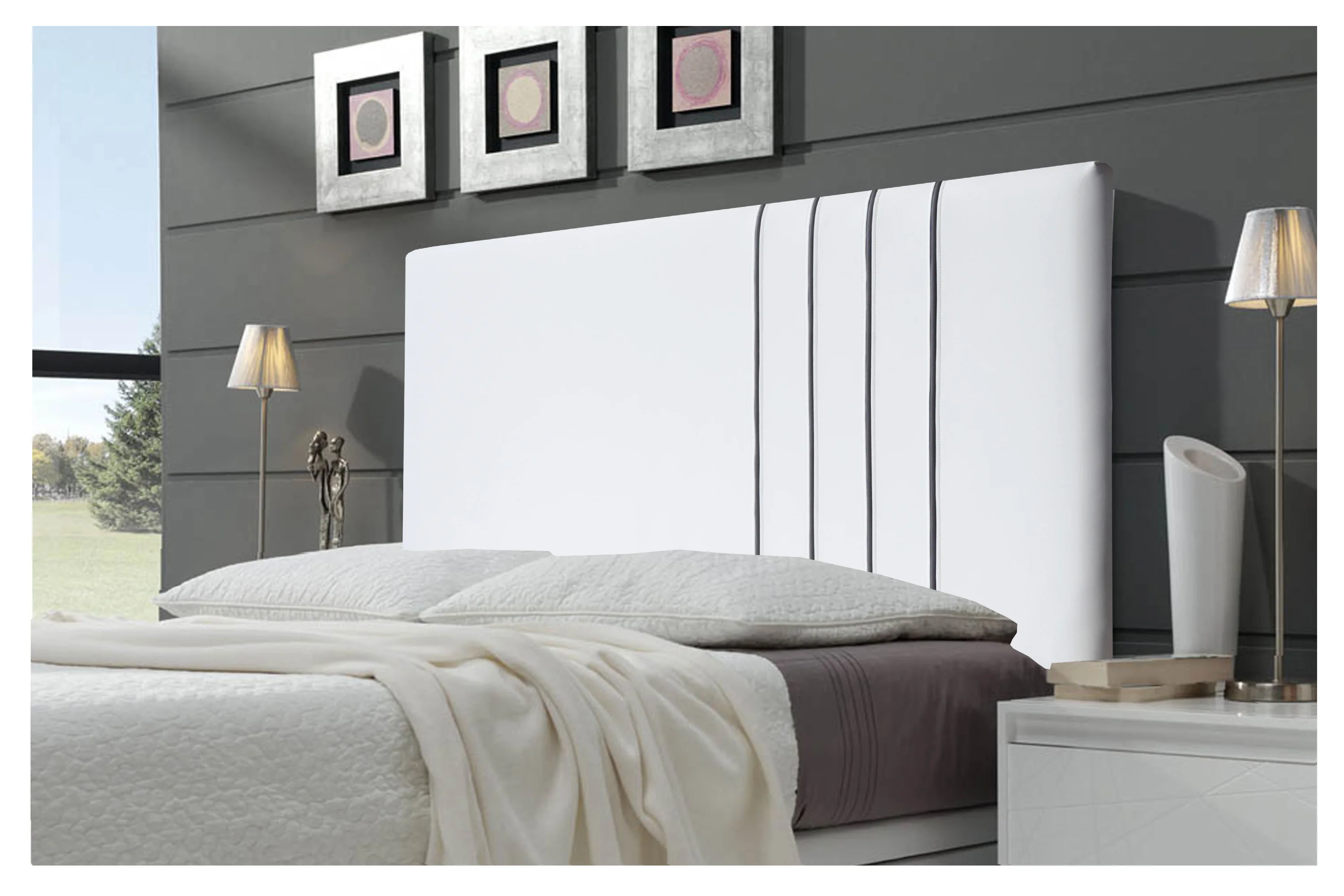 Onekdecco Headboard Bed Upholstered In Polyfur Mod.dublin 3 For