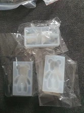 Moldes UV de silicona con forma de oso para joyería, moldes de resina para joyería, DIY, llavero, juguetes para niños