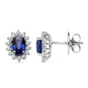 

Earrings 18k white gold sapphire bright 0,28ct. [AB2837]