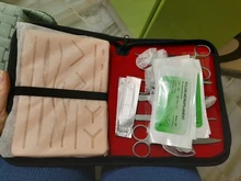 Kit de entrenamiento de sutura quirúrgica, herramienta para operar la piel, Práctica de sutura, modelo de almohadilla de entrenamiento, tijeras de aguja, equipo de enseñanza