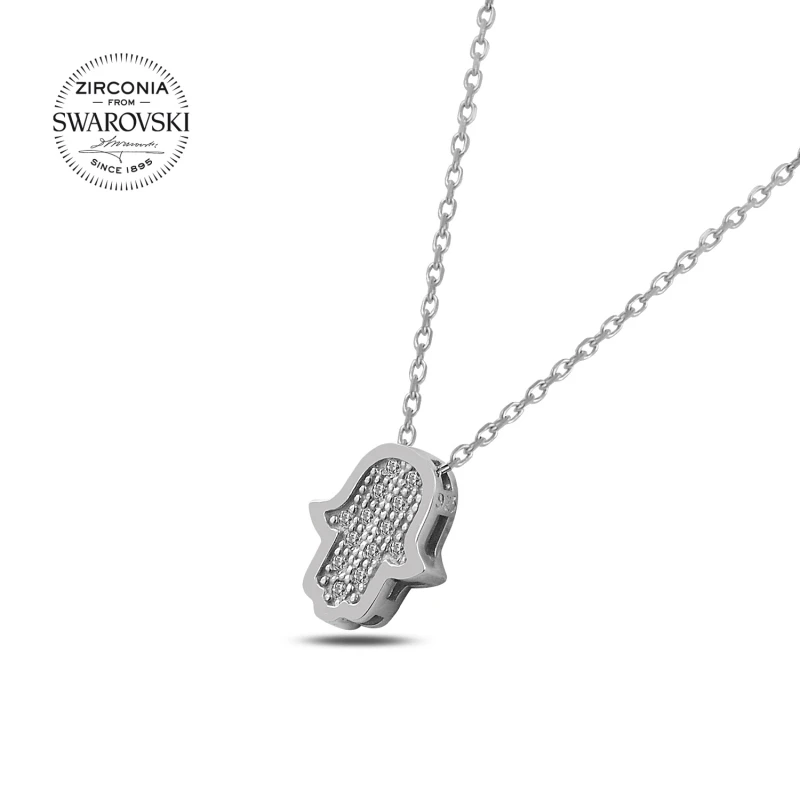 

Armagano Swarovski Zirconia Gemstone Fatma Master Hand Necklace