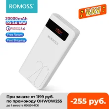 ROMOSS Sense6PS+ Power Bank 20000mAh USB Type C PD Fast Charging Powerbank Quick Charge 3.0 External Battery For Xiaomi iPhone