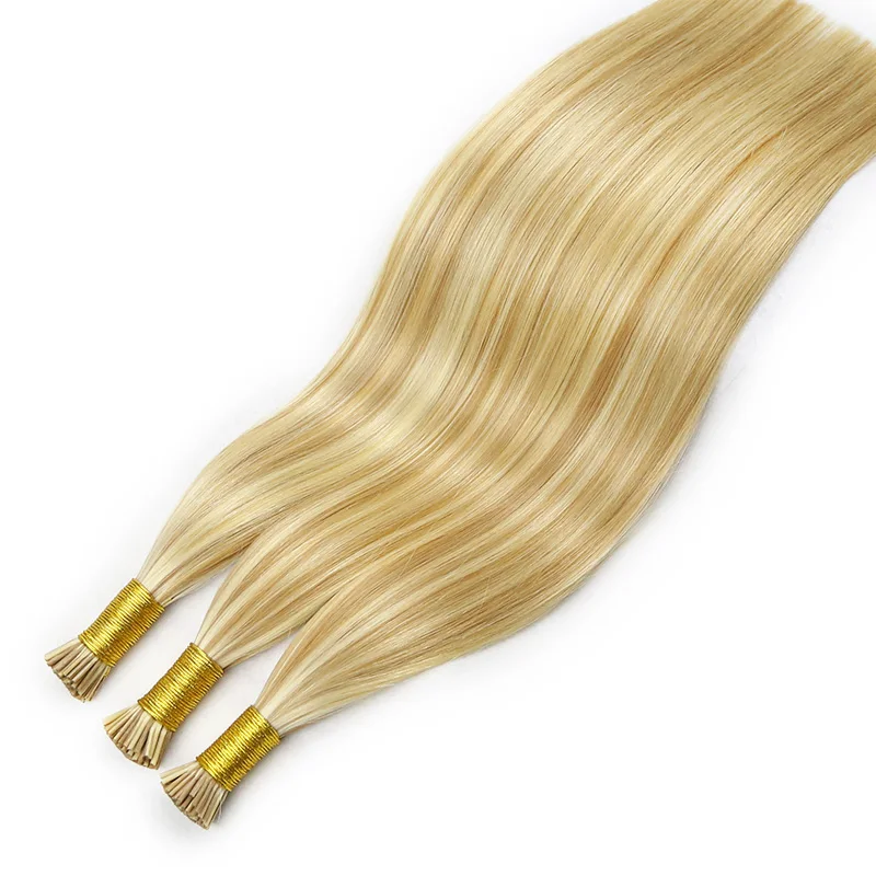 I Tip Human Hair Extensions Brazilian Smoothing Keratin Bonded Colored Strands Of Hair Virgin Remy Straight Capsules 1g/pc