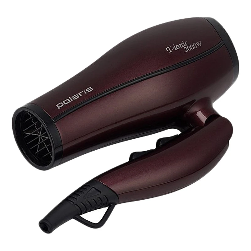 Фен Polaris PHD-2065TI(Мощность 2000 Вт, ионизация, 2 режима, 3 температуры, складная ручка, чехол
