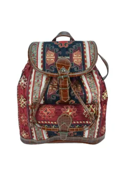 

Handmade Elegant Backpack designed with special kilim patterned fabric