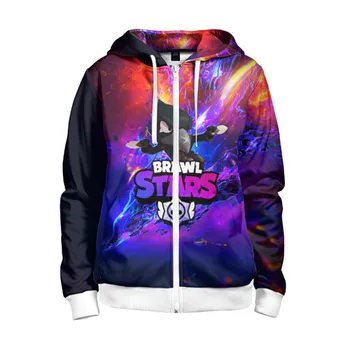 

Children's sweatshirt 3D with zipper Brawl Stars Crow