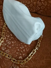 Bolso de mano de día para mujer, cadena dorada gruesa, pinza para masa, bolso de hombro, bolsa de hombro, Baguette plisado, 2021