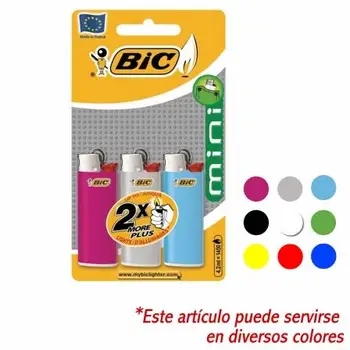 

Blister pack Of 3 Lighters Classic Mini-Assorted Colours-Bic Pae Pots