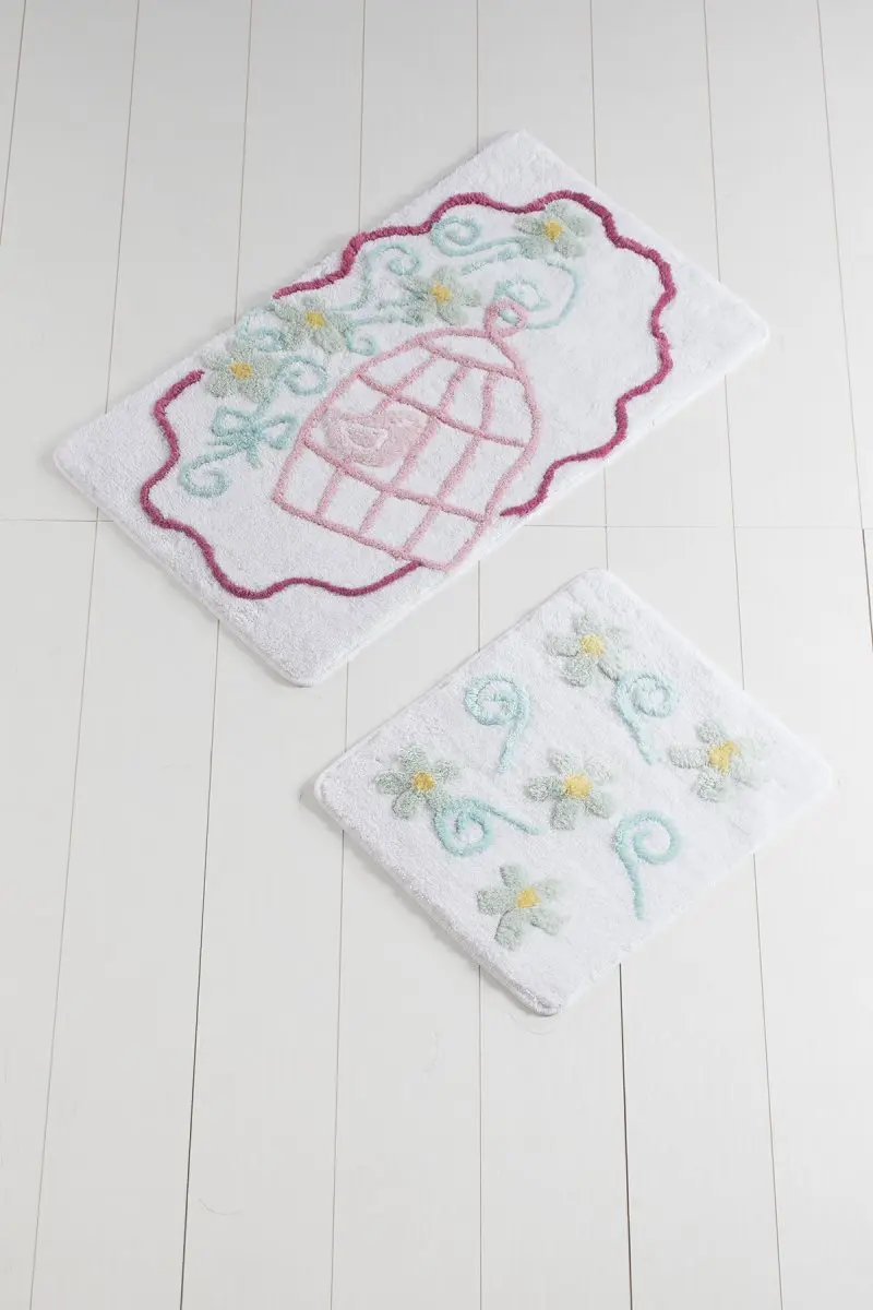 Коврики для ванной нескользящие Противоскользящие коврики противоскользящие клетки белый 2'Li набор 60X100 см-50X60 см