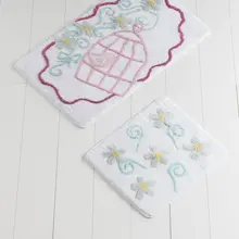 Коврики для ванной нескользящие Противоскользящие коврики противоскользящие клетки белый 2'Li набор 60X100 см-50X60 см