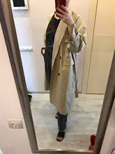Marca del Reino Unido 2021 nueva moda Otoño/otoño Casual doble botonadura Simple clásico Trench largo con cinturón mujer Chic chaqueta