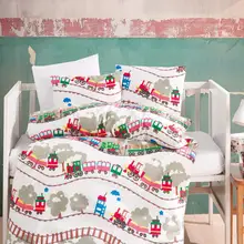 Детский комплект для сна из 100 хлопка с рисунком поезда 7parcha