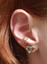 Pendientes de corazón hueco sin Piercing para oreja, Color dorado pequeño, Clip de cartílago falso, joyería para mujer