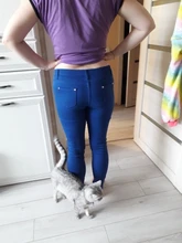 Pantalones de lápiz elásticos de Otoño de color caramelo de cintura media con cremallera ajuste delgado de Jean femenino 2018 de moda Pantalones largos